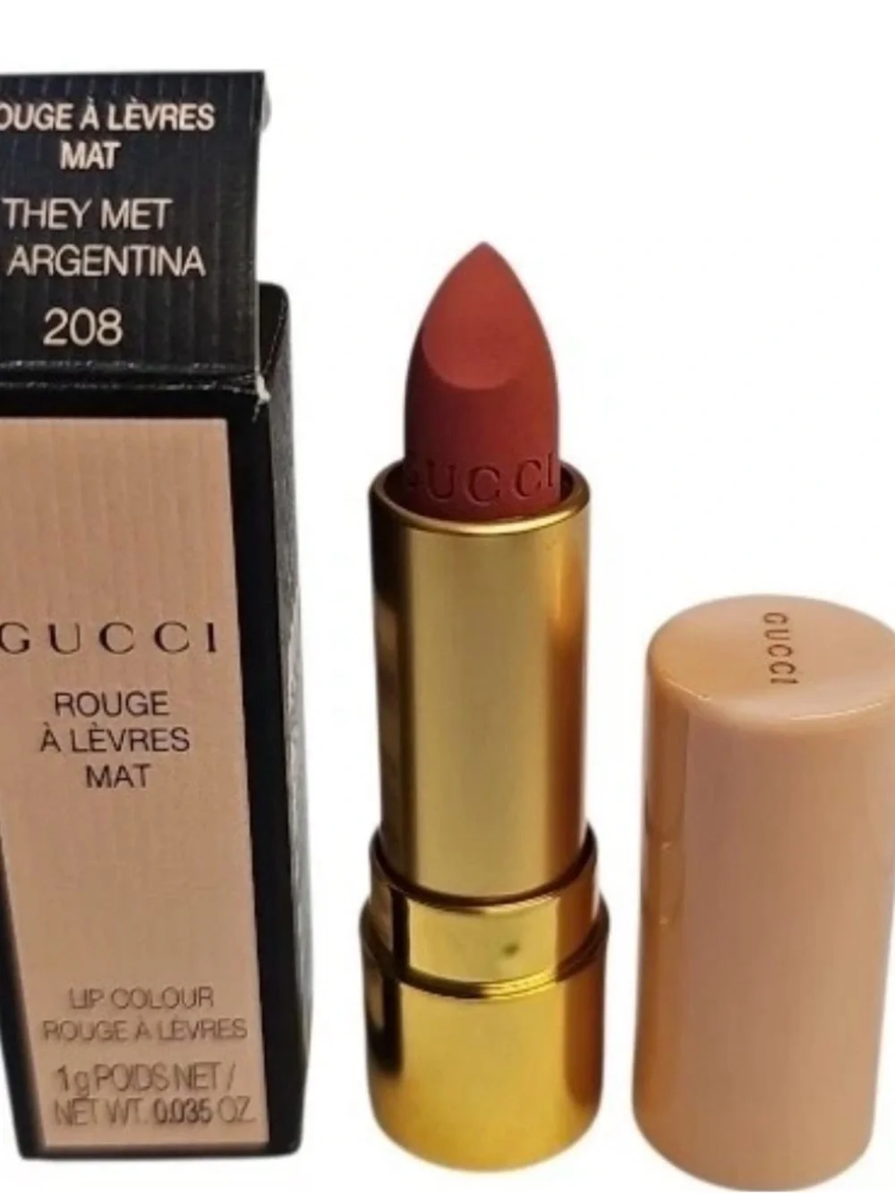 NIB GUCCI Rouge A Levres Mat Lip Colour 3 Mini LIPSTICKS  Argentina, Red, Janet